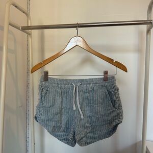 Billabong Blue and White Athletic Shorts with Dolphin Cut